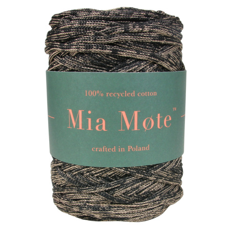 Mia Mote™ ByBag Line Sznurek Poliestrowy płaski bez rdzenia czarny z beżową nitką 5mm