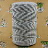 Sznurek bawełniany skręcany do makramy eco szary 2mm