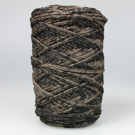 Mia Mote™ ByBag Line Sznurek Poliestrowy płaski bez rdzenia czarny z beżową nitką 5mm