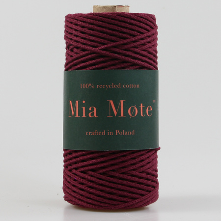 Mia Mote™ Petit Line Sznurek pleciony bawełniany 2mm Ruby