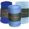 Mia Mote™ Zestaw sznurków do makramy – 3x50 m – Sznurek Bawełniany Skręcany 5 mm – Zestaw PASTELOWY Chalkantyt/Atlantis/Rhodisite