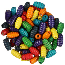 Koraliki Drewniane Drewno oliwka karbowana mix 15x6mm