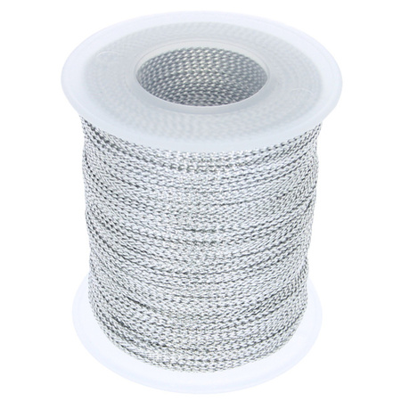 Sznurek Nylonowy Metalizowany Srebrny 1mm
