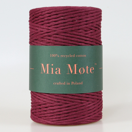 Mia Mote™ Classic Line Sznurek bawełniany skręcany do makramy Garnet 2mm