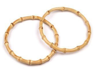 Ucha bambusowe rączki uchwyty do torebki obręcz do makramy naturalny 15cm