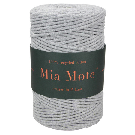 Mia Mote™ Classic Line Sznurek bawełniany skręcany do makramy 3mm basalt grit