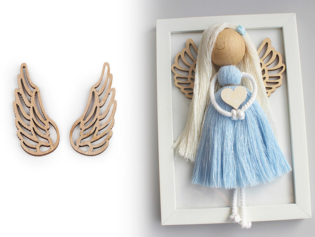Drewniane scrapki skrzydła skrzydełka ażurowe Aniołki do dekoracji aniołków 21x55mm