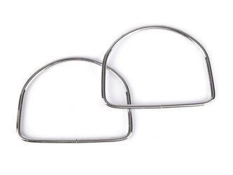 Ucha metalowe rączki uszy obręcz do makramy toreb srebrne 13x10.5cm