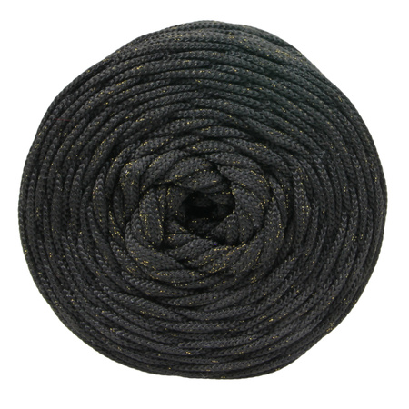 Mia Mote™ ByBag Line Lurex Sznurek Poliestrowy płaski bez rdzenia Czarny ze Złotą nitką 5mm
