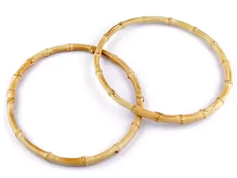 Ucha bambusowe rączki uchwyty do torebki obręcz do makramy naturalny 20cm