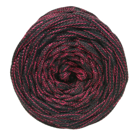 Mia Mote™ ByBag Line Sznurek Poliestrowy płaski bez rdzenia czarny z różaną nitką 5mm