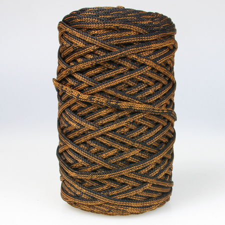 Mia Mote™ ByBag Line Sznurek Poliestrowy płaski bez rdzenia czarny z karmelową nitką 5mm