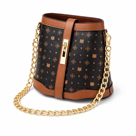 Łańcuszek metalowy z karabińczykami pasek do torebki złoty 10mm 116cm