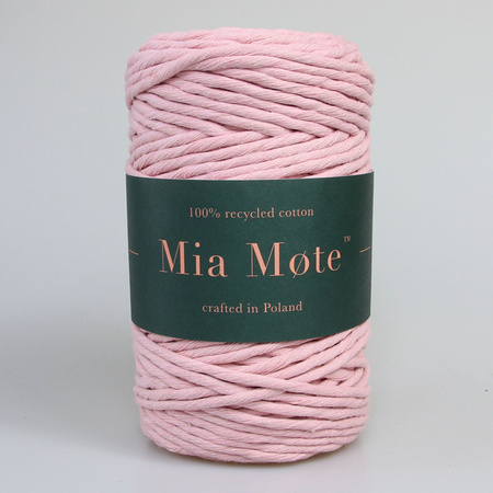 Mia Mote™ Classic Line Sznurek bawełniany skręcany do makramy 2mm pink pearl