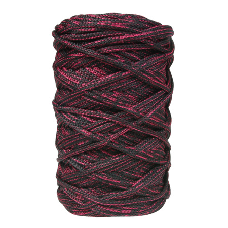 Mia Mote™ ByBag Line Sznurek Poliestrowy płaski bez rdzenia czarny z różaną nitką 5mm