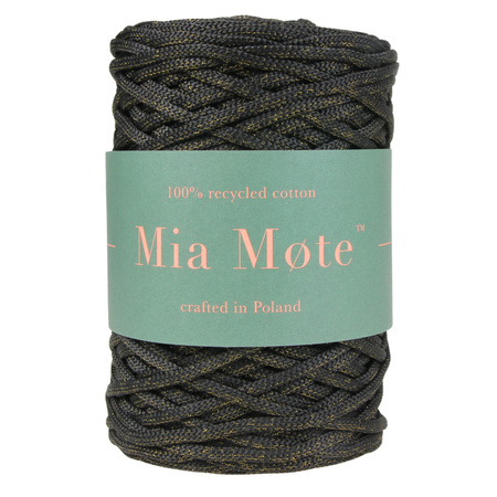 Mia Mote™ ByBag Line Lurex Sznurek Poliestrowy płaski bez rdzenia Czarny ze Złotą nitką 5mm