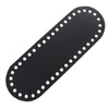 Dno do torebki baza spód makramy czarny 29.5x10cm otwory 8mm - skóra naturalna