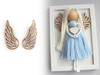 Drewniane scrapki skrzydła skrzydełka ażurowe Aniołki do dekoracji aniołków 21x55mm