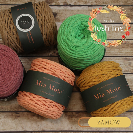 Mia Mote™ Lush Line Sznurek bawełniany 5mm rhodisite Nowy Splot