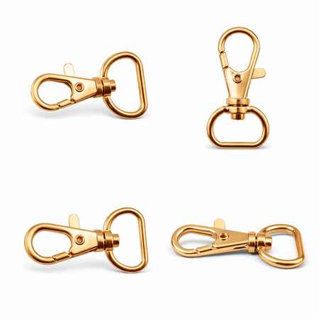 Brelok do Kluczy Karabińczyk do Torebki Obrotowy Złoty 43x20mm