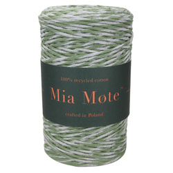 Mia Mote™ Classic Line Sznurek bawełniany skręcany do makramy 3mm green jasper + basalt grit
