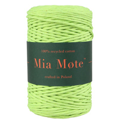 Mia Mote™ Classic Line Sznurek bawełniany skręcany do makramy 3mm lime quartz