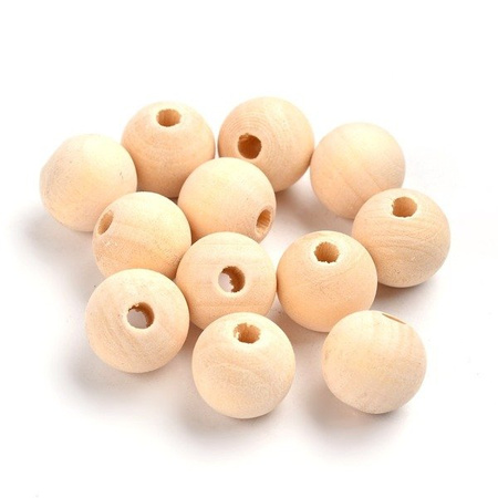 Koraliki Kule Drewniane Naturalne Surowe 15~16mm