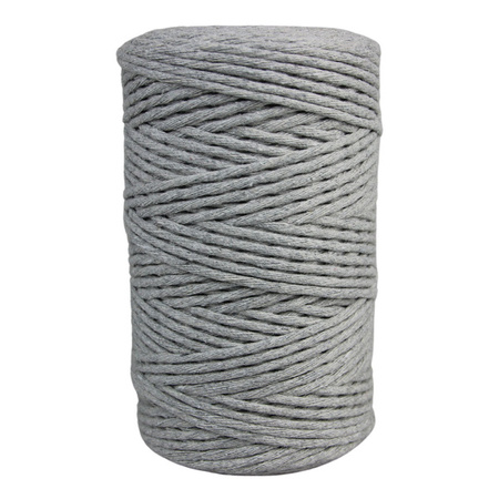 Sznurek bawełniany skręcany do makramy eco szary 2mm