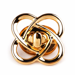 Zapięcie obrotowe do torebki 49 × 49 mm – metalowe, złote Golden Rose
