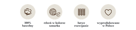 Mia Mote™ Basic Line sznurek bawełniany 5mm flaxy river stone