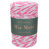 Mia Mote™ Classic Line Sznurek bawełniany skręcany do makramy 3mm radiant orchid + basalt grit