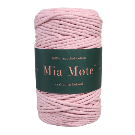 Mia Mote™ Classic Line Sznurek bawełniany skręcany do makramy 5mm pink pearl