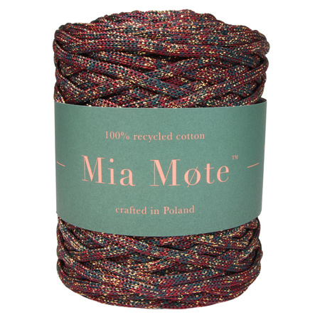 Mia Mote™ ByBag Line Lurex Sznurek Poliestrowy płaski bez rdzenia Świąteczny ze złotą nitką 5mm